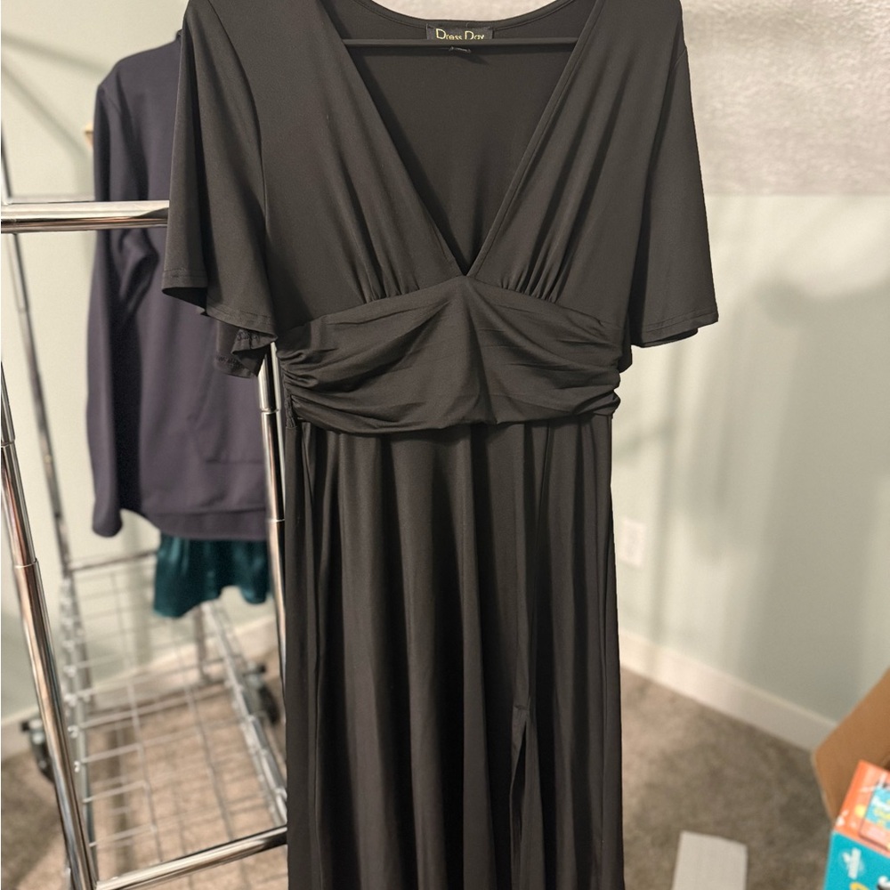 MATERNITY Black V-Neck Maxi Dress